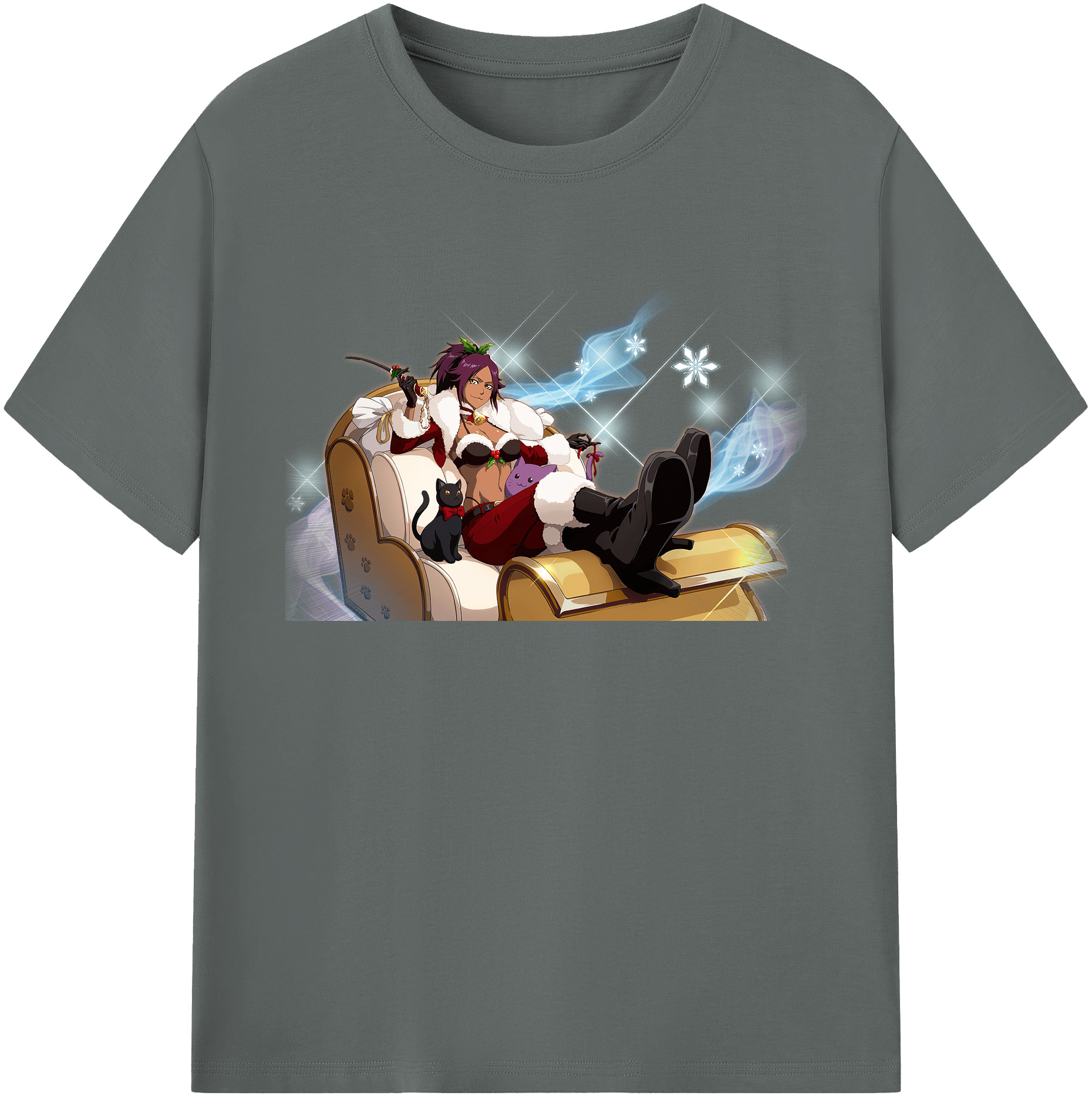 （画像用） ブリーチ 四楓院 夜一（しほういん よるいち） BLEACH Shihouin Yoruichi 綿100％ メンズ半袖Tシャツ｜肌触りやわらか＆通気性